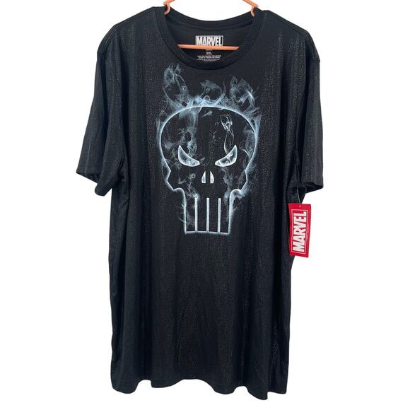 Marvel Other - MARVEL The Punisher T-Shirt Size 2XL Men's Flaming Skull NWT Black Textured